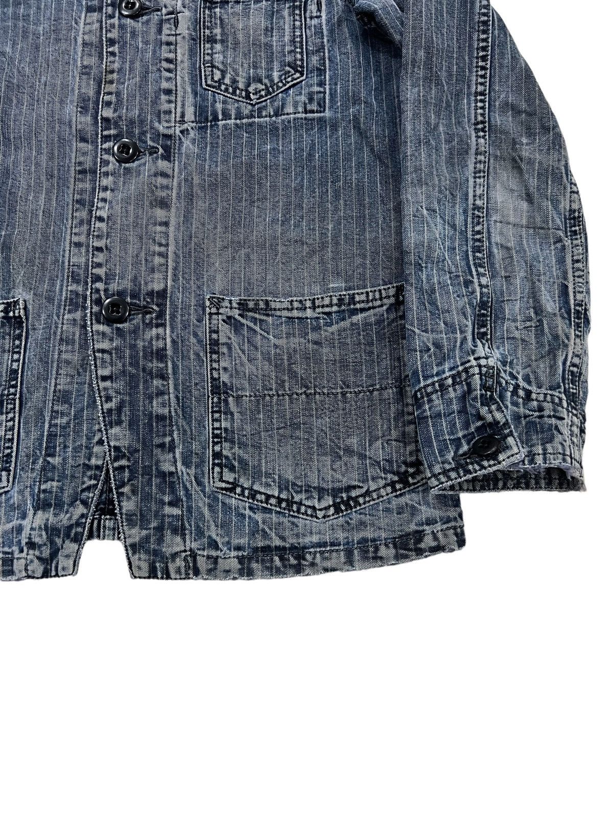 45rpm 90s Domingo 🇯🇵 Indigo Dye Stripe 4 Pockets Workwear Jacket Size US S / EU 44-46 / 1 - 6 Thumbnail