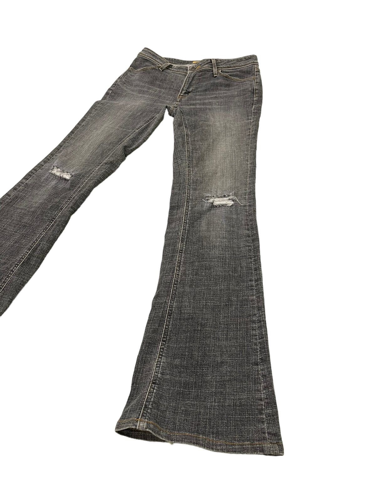 Japanese Brand Flare Jeans Ideo Japan Distress Stretch Boot Cut 6🟦1 Size US 31 - 3 Thumbnail