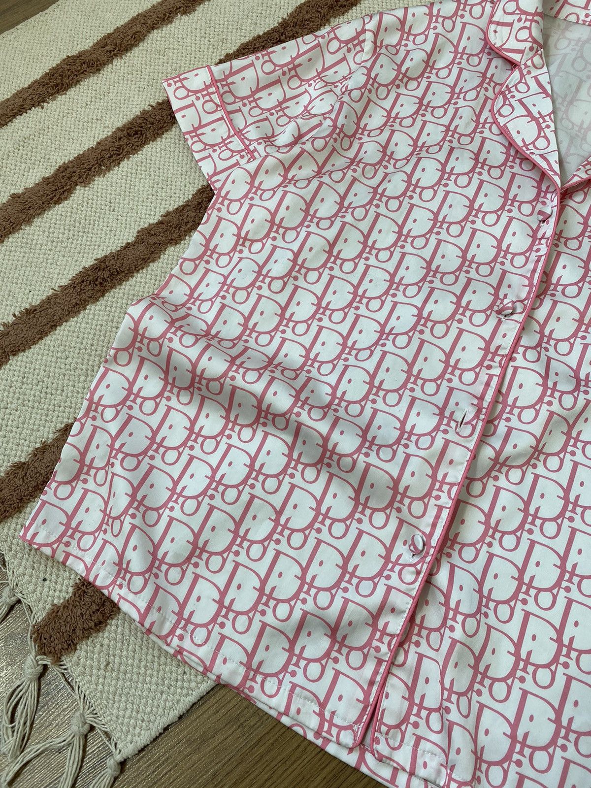 Vintage DIOR STYLE MONOGRAM SATIN PAJAMA Size M / US 6-8 / IT 42-44 - 3 Thumbnail