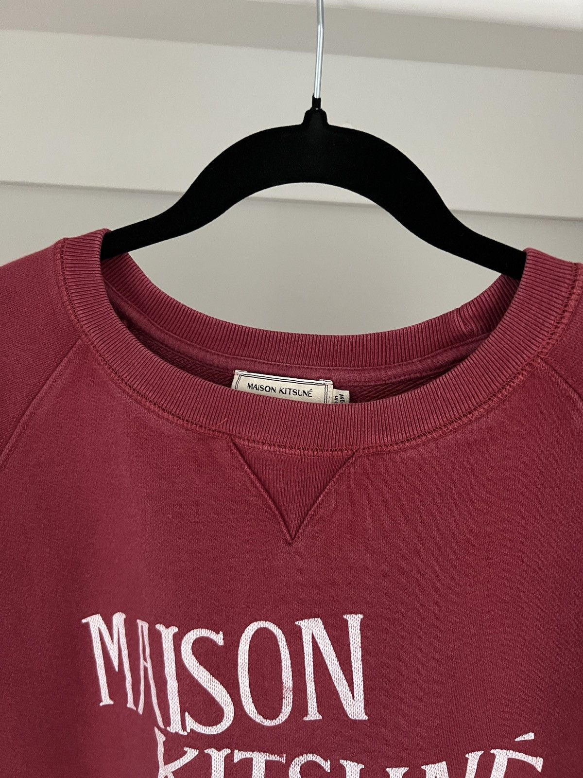 Maison Kitsune Maison Kitsune Burgundy Cotton Sweatshirt Size XL / US 12-14 / IT 48-50 - 5 Thumbnail