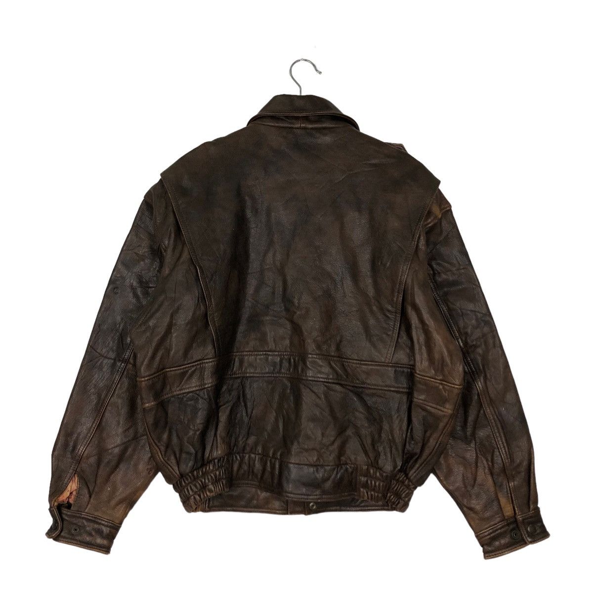 Japanese Brand VINTAGE BOMBER JACKET GENUINE LEATHER TIGER DOT LINING JAPAN Size US S / EU 44-46 / 1 - 7 Thumbnail