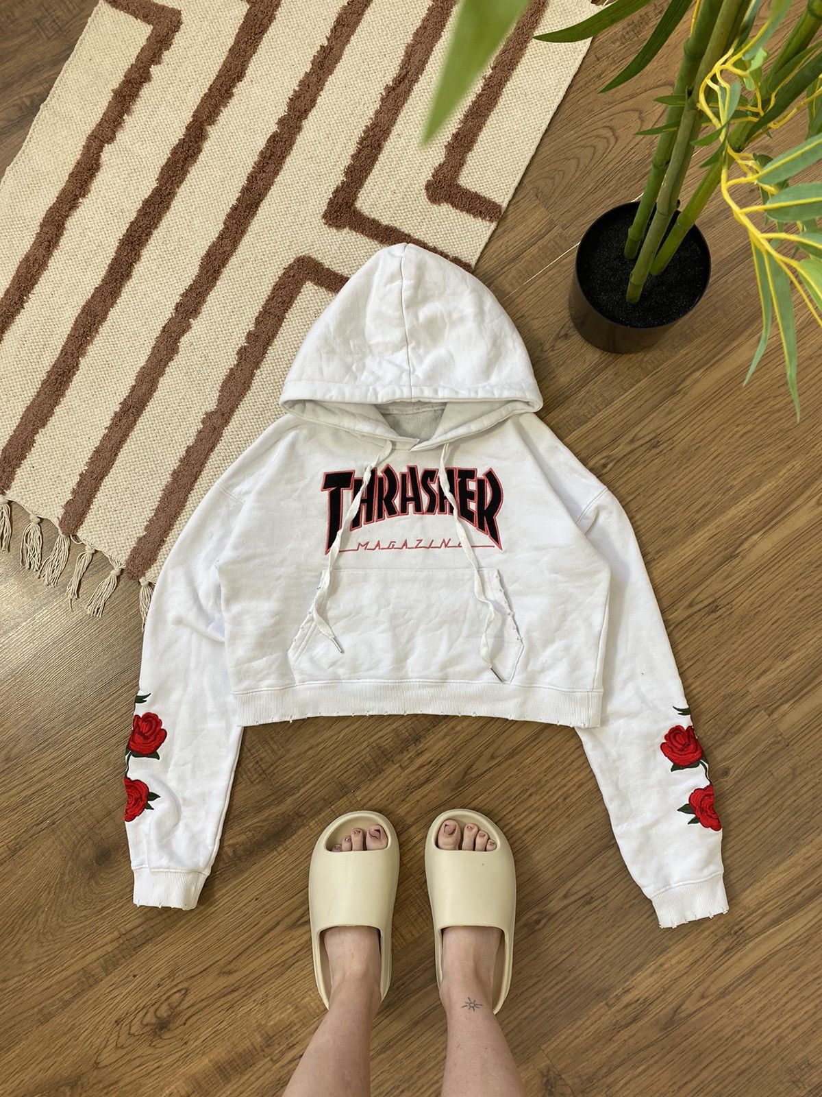 Thrasher TRASHER CROPED WMNS DISTRESSED HODIE Size S / US 4 / IT 40 - 1 Thumbnail