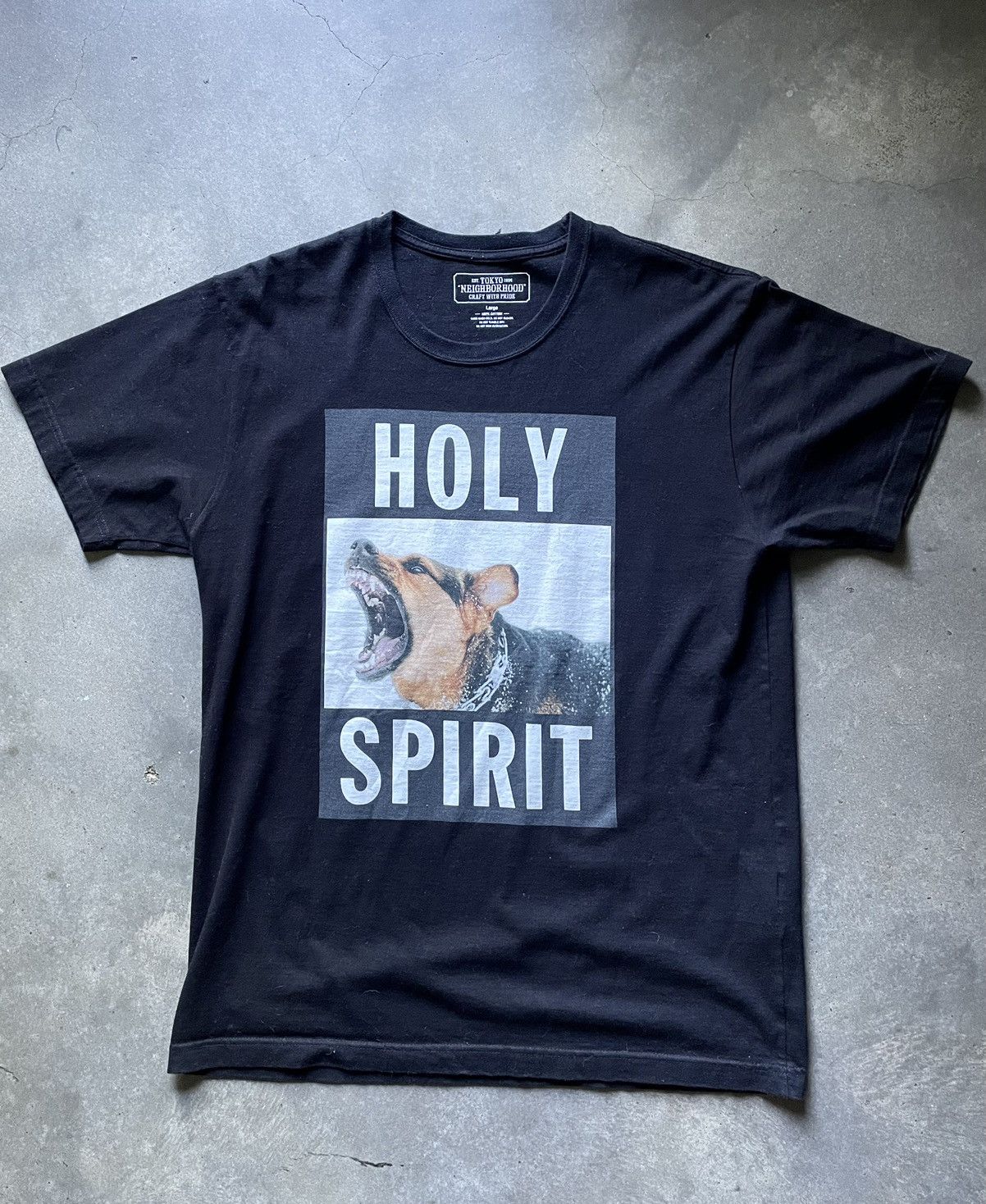 image of Cali Thornhill Dewitt x Neighborhood Ctd “Holy Spirit” T-Shirt in Black, Men's (Size Large)