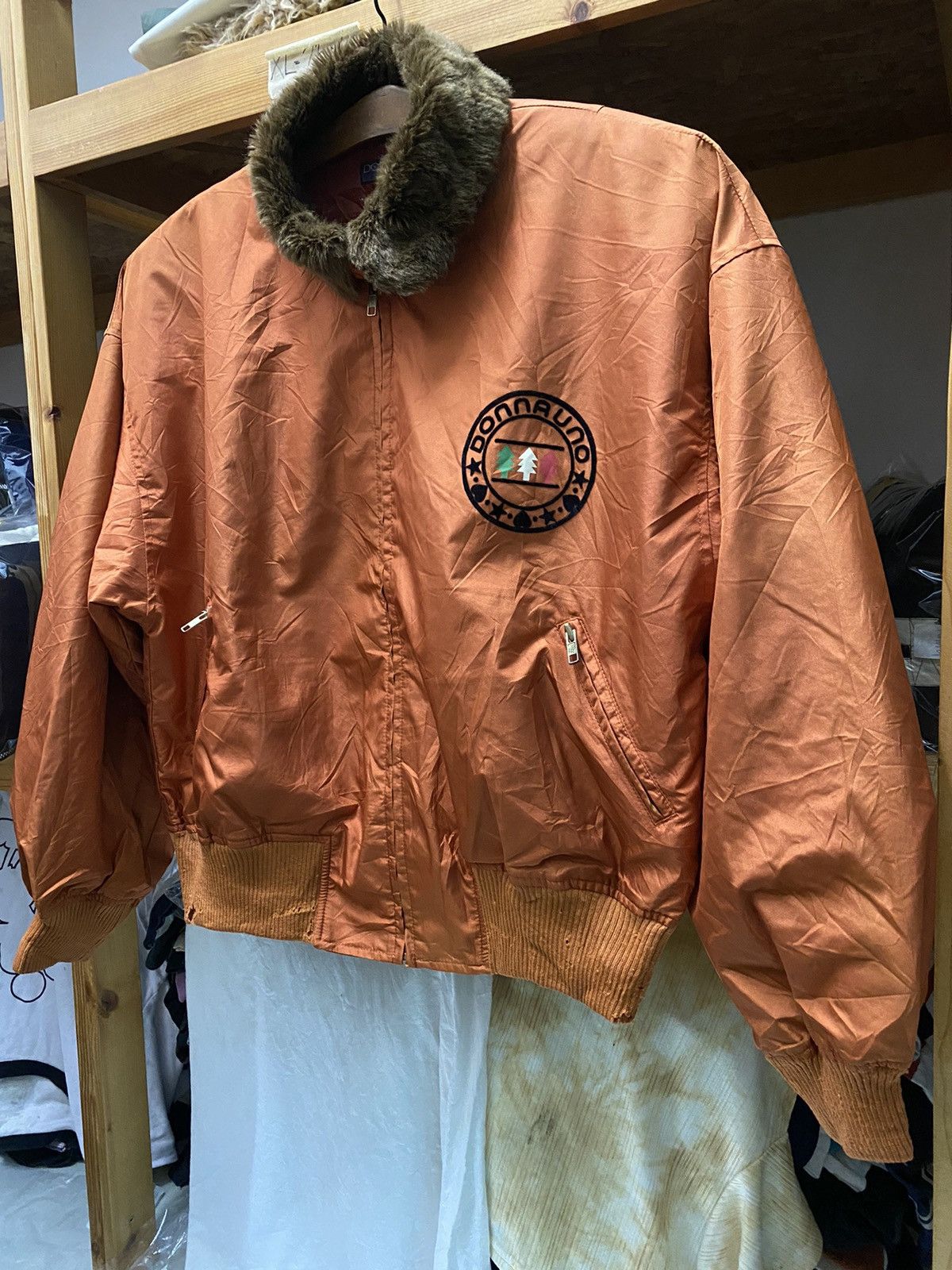 Vintage DISTRESSED DONNA UNO BOMBER JACKET Size US XL / EU 56 / 4 - 2 Thumbnail