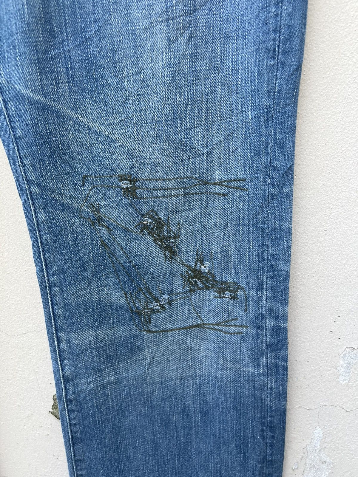 Earnest Sewn Vintage Earnest Sewn Distress Patchwork Denim Bootcut Jeans Size US 32 / EU 48 - 13 Thumbnail