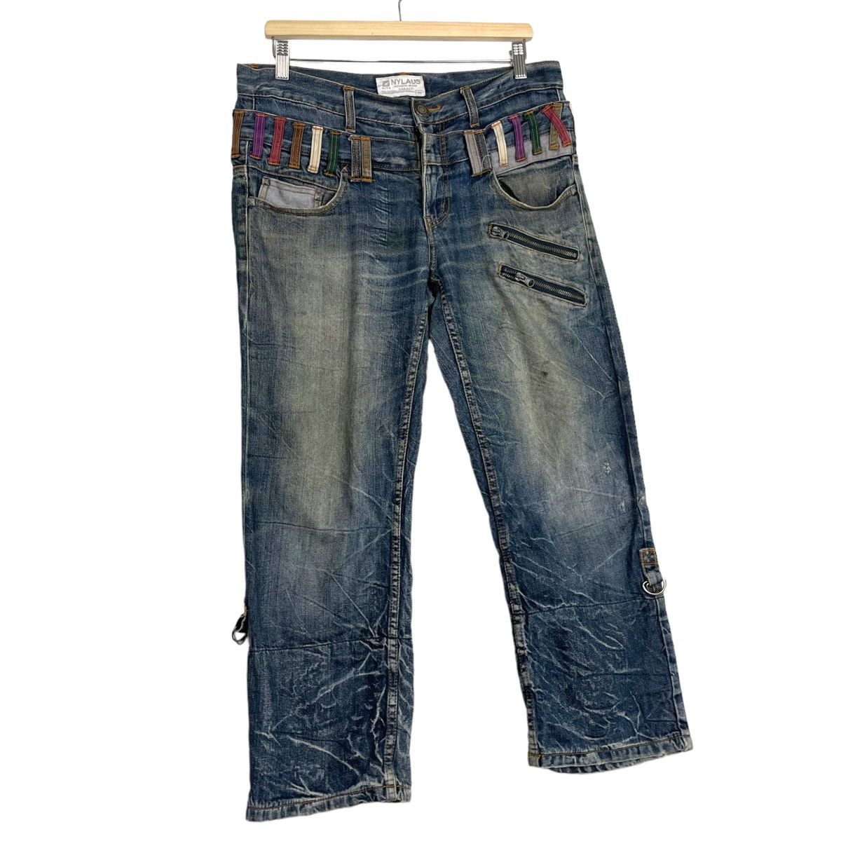 Hysteric Glamour × Japanese Brand 💥FLARE NYLAUS JAPAN DOUBLE WAIST QUATER JEAN Size US 32 / EU 48 - 3 Thumbnail