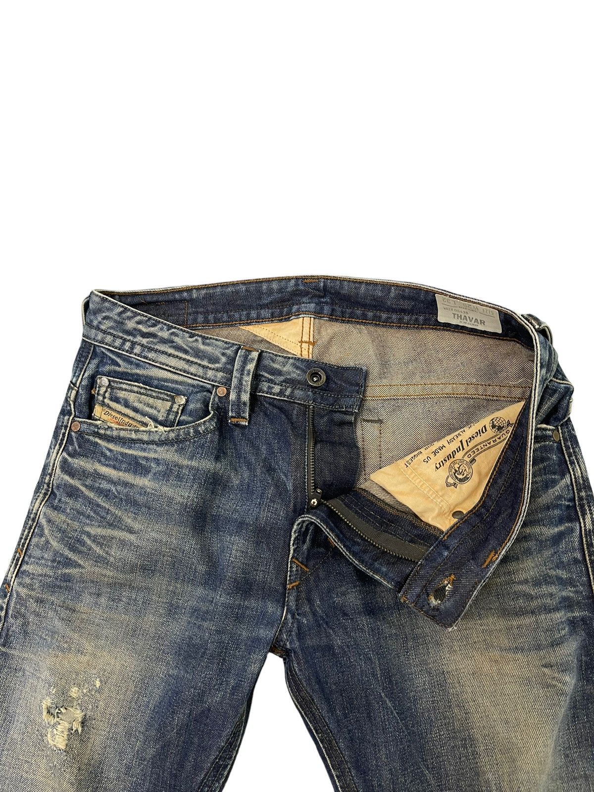 Diesel Slim Jeans Diesel Industries Distress Faded 5🟦7 Size US 31 - 11 Thumbnail