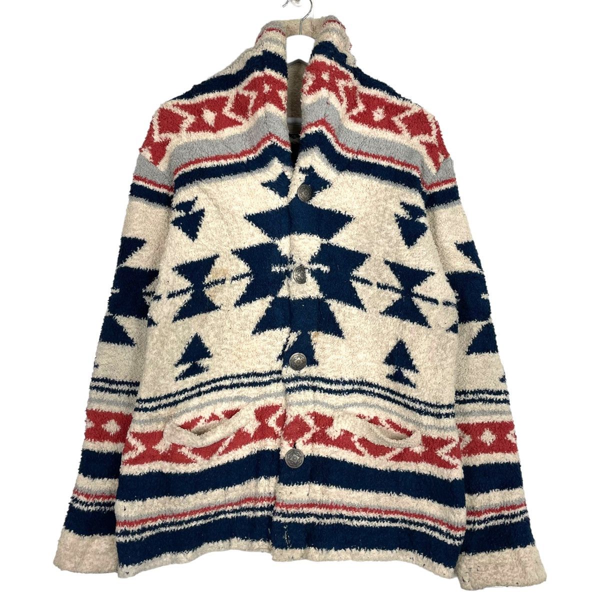 Indigo × Japanese Brand × Native 💥ANTI BALLISTIC SHAWL COLLAR NATIVE FLEECE JACKET Size US L / EU 52-54 / 3 - 1 Thumbnail