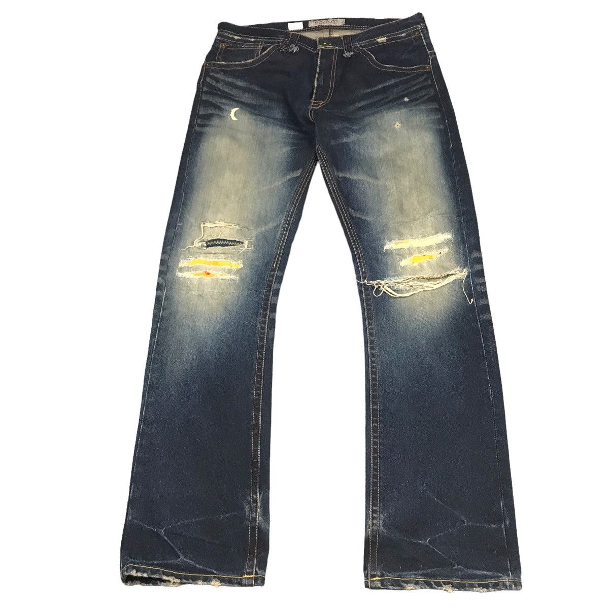 Japanese Brand × TROVE RIPPED DISTRESSED💀BLUE FADED TROVE DENIM PANTS Size US 33 - 1 Thumbnail