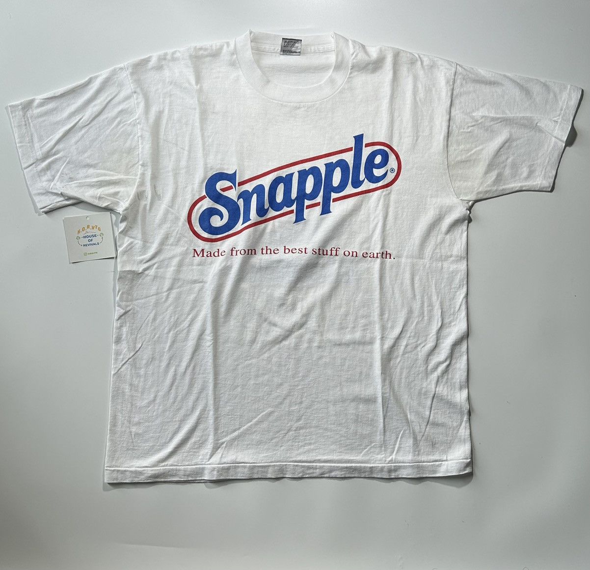 Vintage Vintage 90s Snapple Iced Tea single stitch promo t-shirt | Grailed