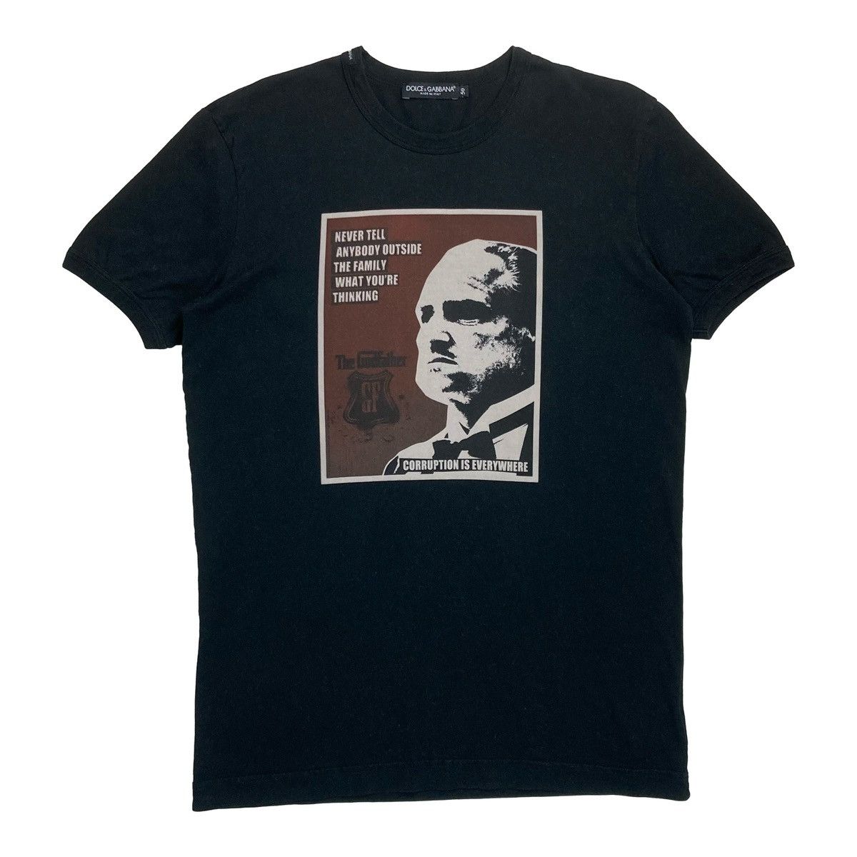 image of Dolce Gabbana D&g The Godfather Tee in Black, Men's (Size Medium)