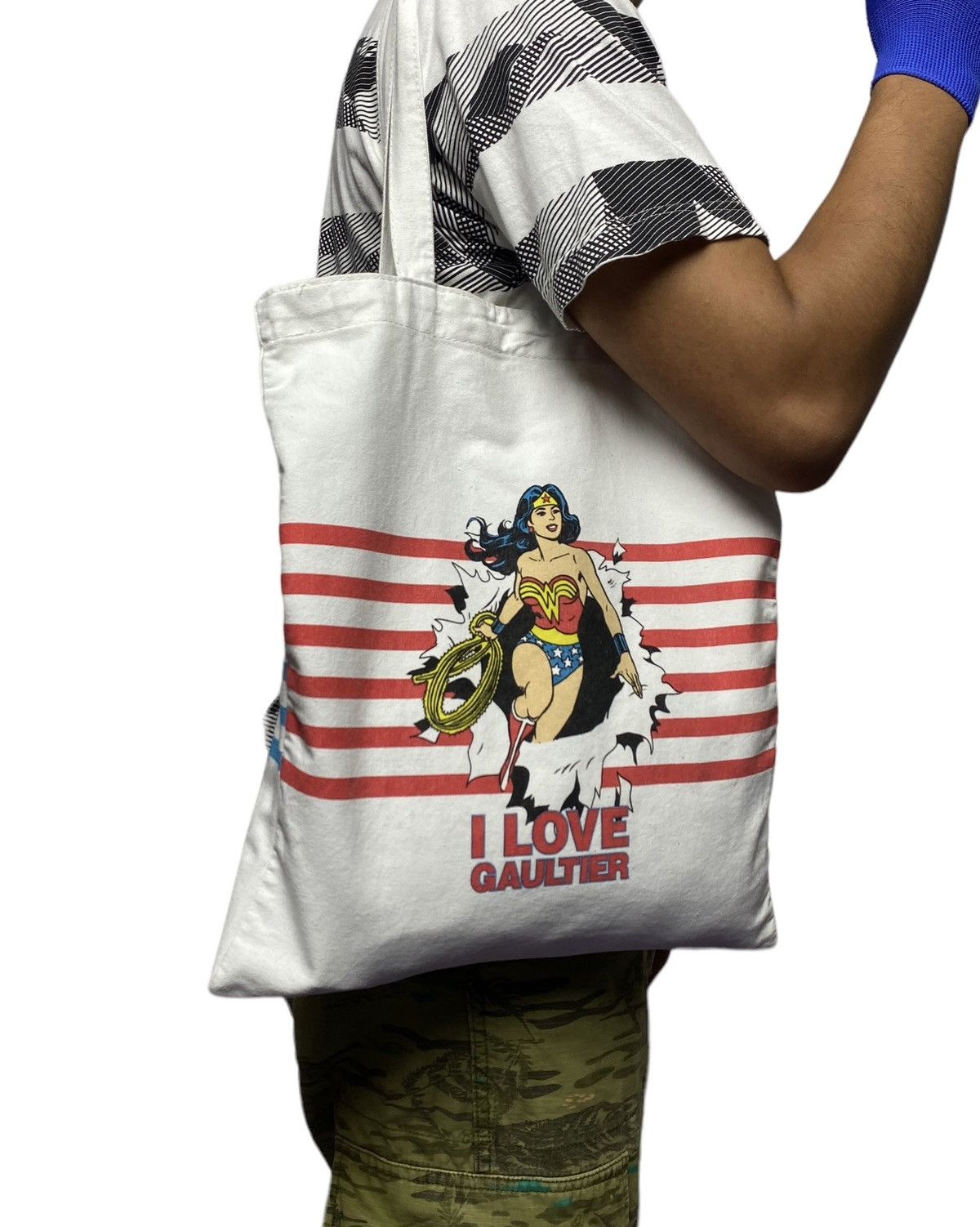 Jean Paul Gaultier Jean Paul Gaultier X Dc Comic “I LOVE GAULTIER” Tote Bag Size ONE SIZE - 4 Thumbnail