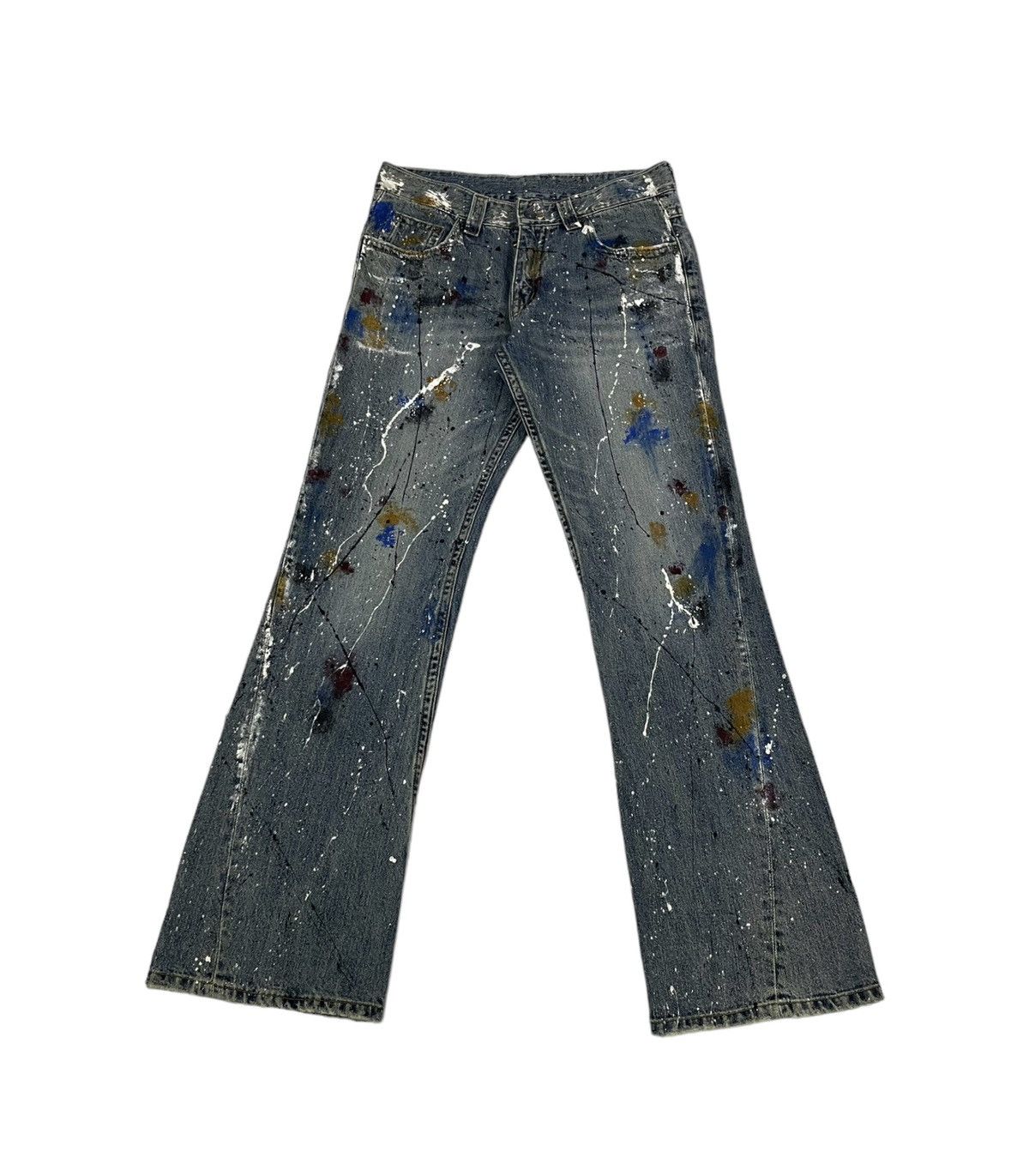 image of Beauty Beast x Tornado Mart Semantic Design Japan Flare Painter Jeans in Blue, Men's (Size 33)