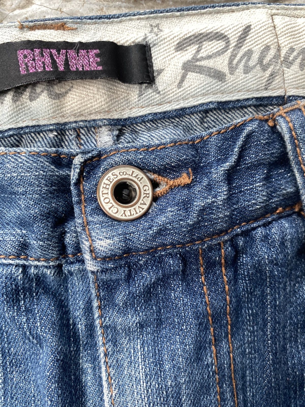 Japanese Brand 🔥BINDING NOW❗️Rhyme Jeans Whiskered Denim Size US 30 / EU 46 - 10 Thumbnail