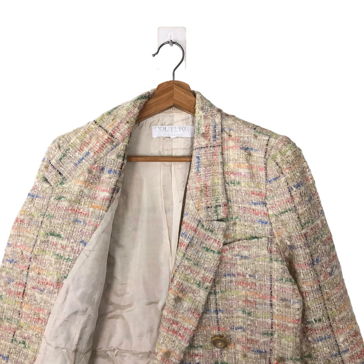 Japanese Brand VINTAGE TWEED JACKET ITALIAN MADE COUTURE BY CLARA DELLA Size US S / EU 44-46 / 1 - 9 Thumbnail