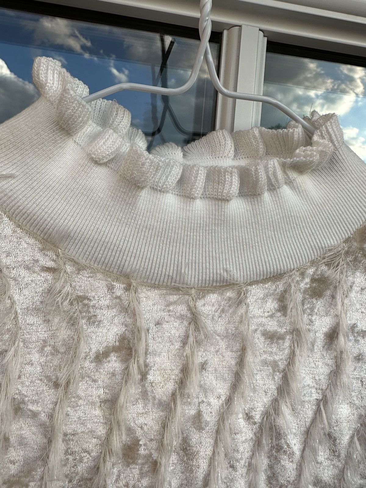Japanese Brand × Miu Miu × Vintage Vintage Miu Miu Gorgeous Feather shining knit shirt blouse Size M / US 6-8 / IT 42-44 - 5 Thumbnail