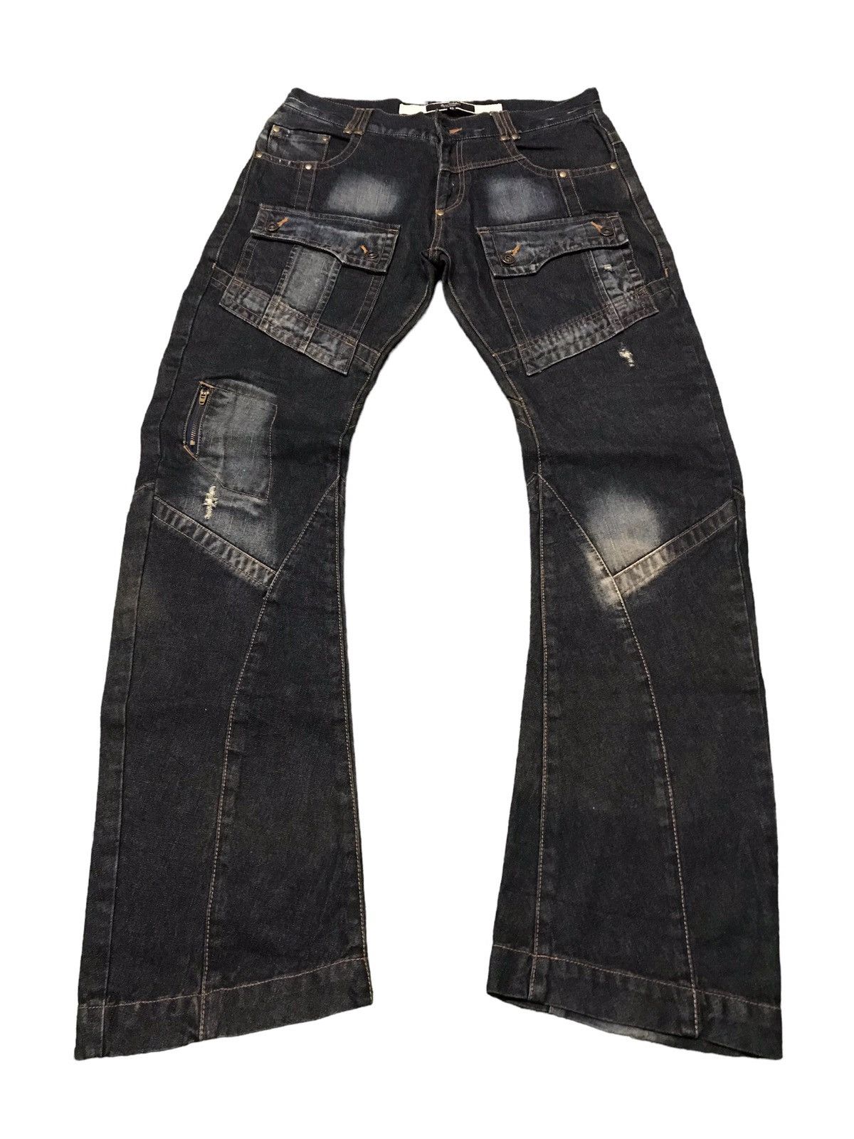 🔥🔥VERY RARE🔥🔥SORTISSO Japan Multipocket Curve Denim Jeans