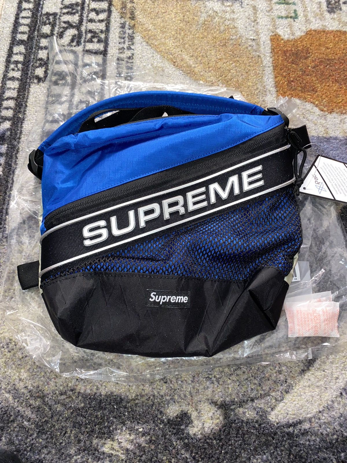 Supreme Supreme Logo Shoulder Bag Blue Grailed