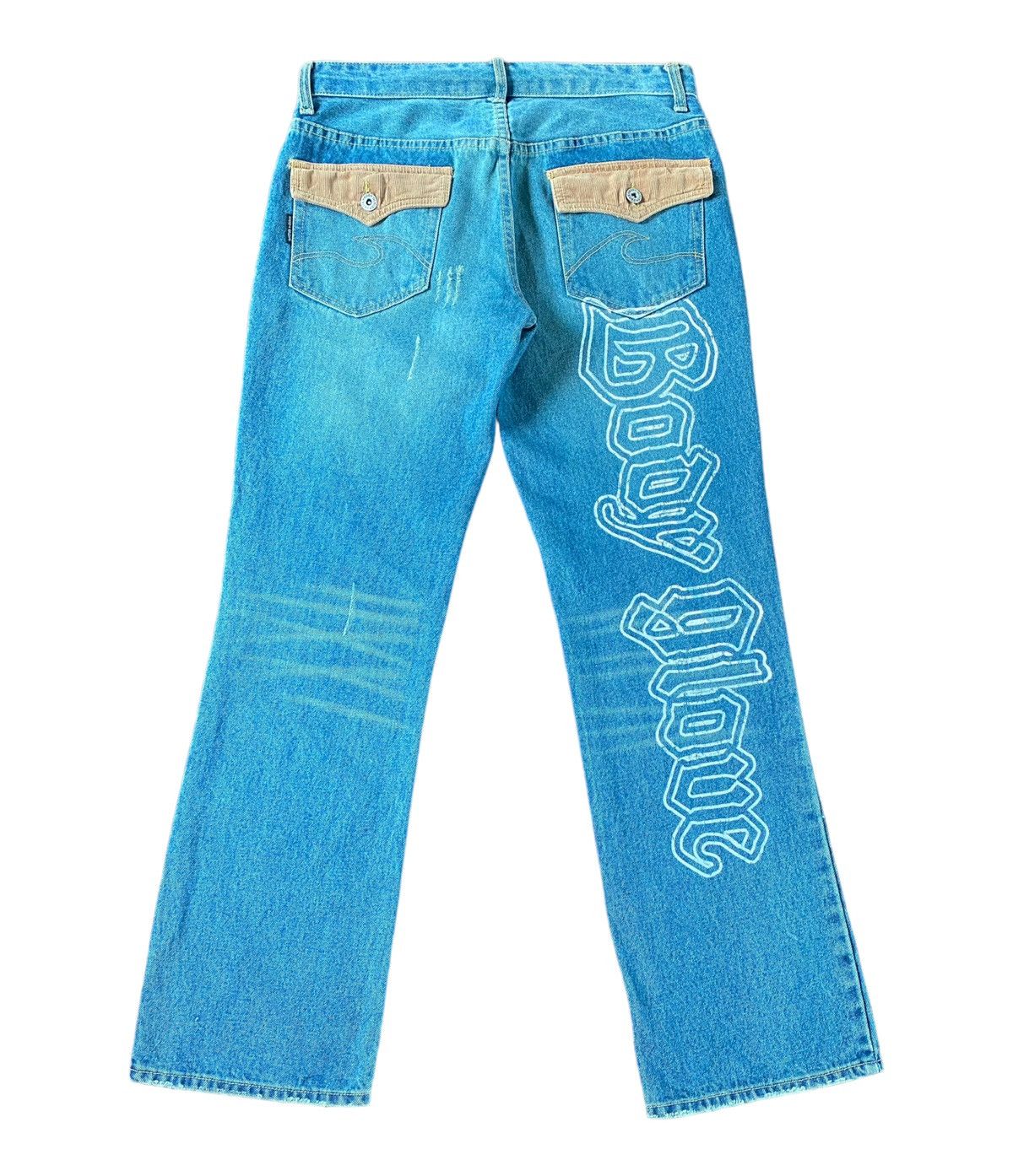image of 90's Vintage Body Glove Surf Skate Spell Out Jeans in Blue, Men's (Size 32)