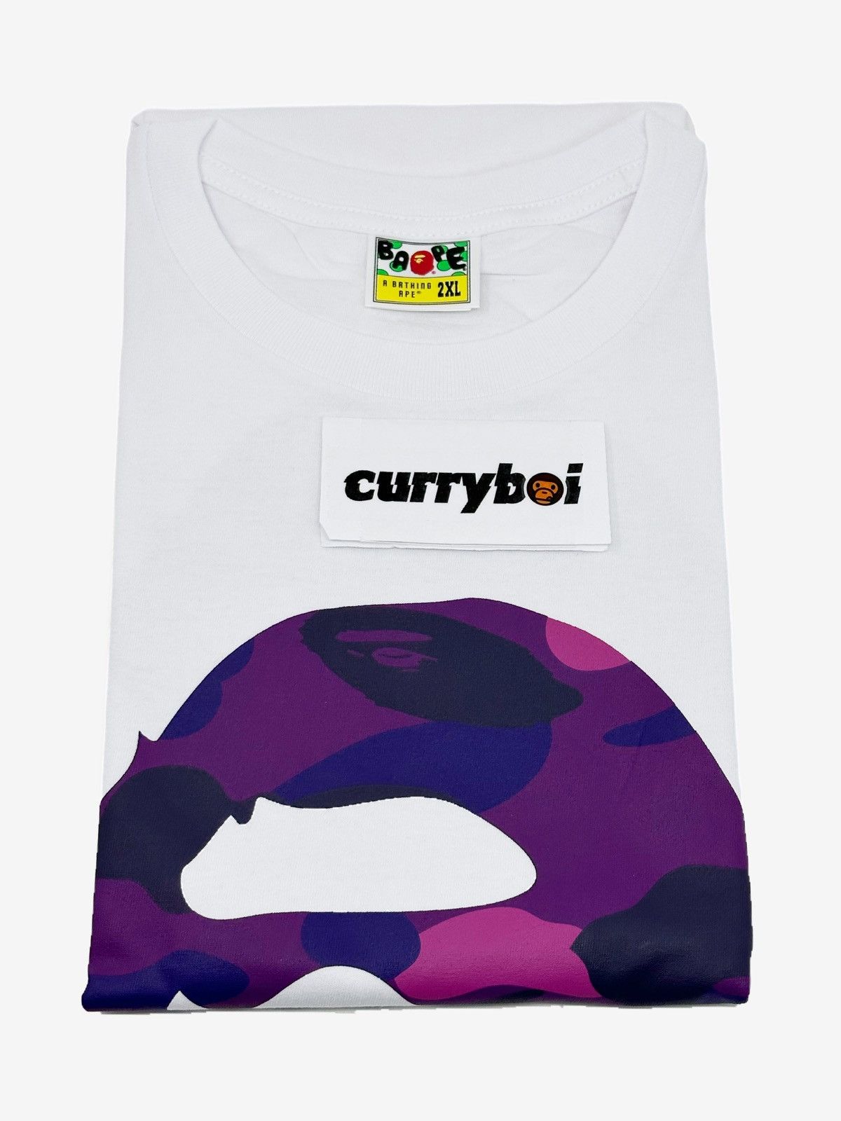 Bape BAPE Color Camo Big Ape Head T-Shirt White/Purple Size US XXL / EU 58 / 5 - 4 Thumbnail