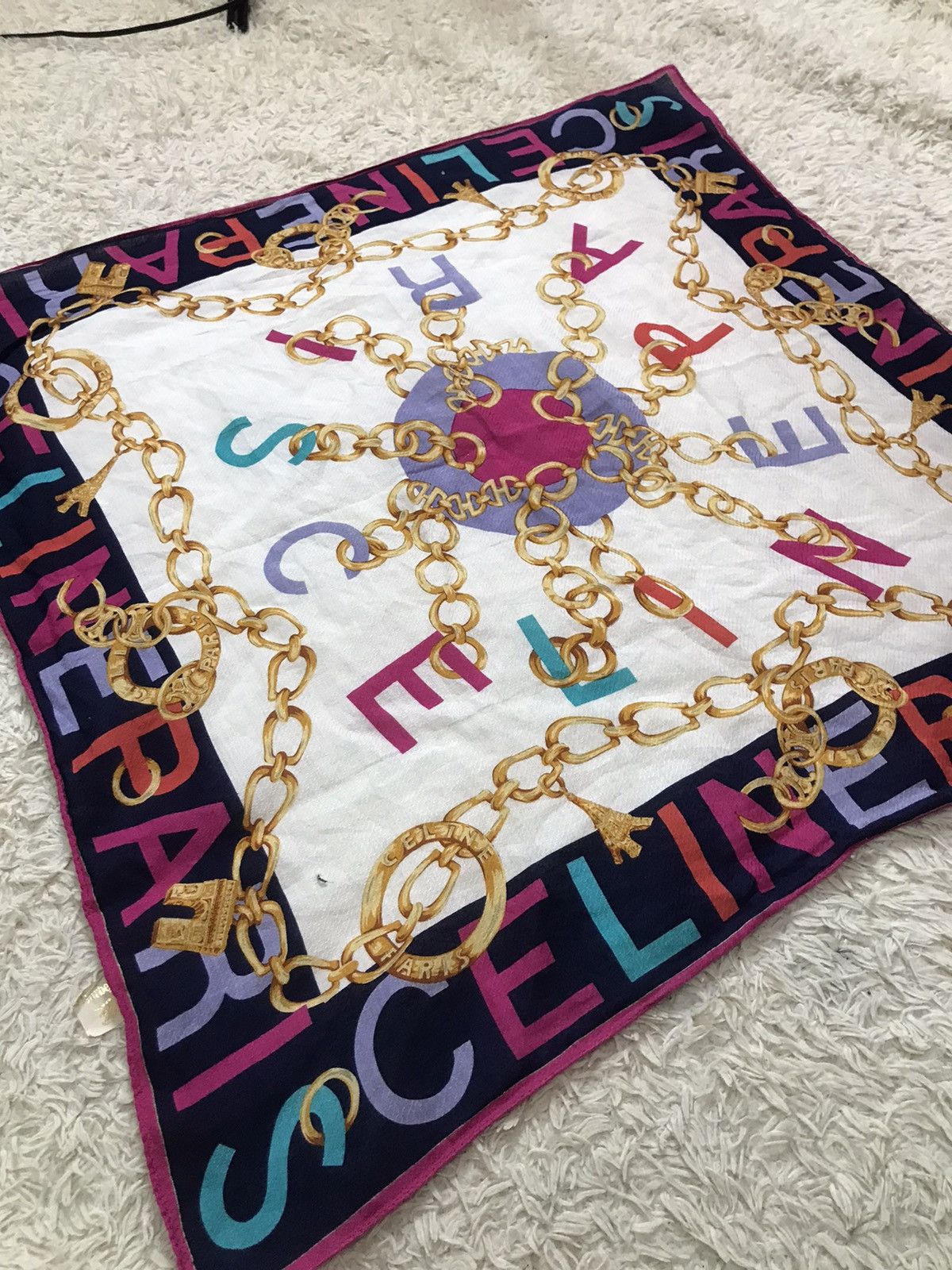 Celine ‼️CELINE SPELL OUT HANDKERCHIEF/BANDANA/NECKERCHIEF‼️ Size ONE SIZE - 2 Thumbnail