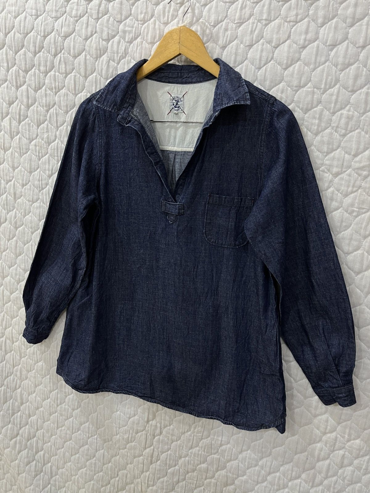 Japanese Brand (Uuuu)⚡️⚡️⚡️ UME BRISE PULLOVER DENIM SHIRTS Size M / US 6-8 / IT 42-44 - 2 Thumbnail