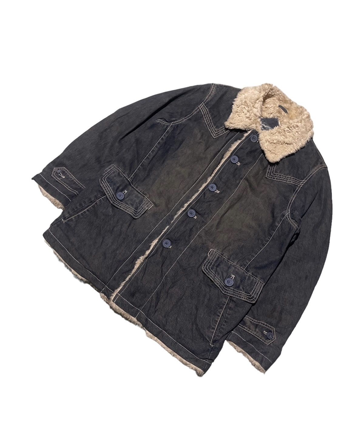 Japanese Brand Vintage Allix Design Fur Denim Jacket Size US M / EU 48-50 / 2 - 5 Thumbnail