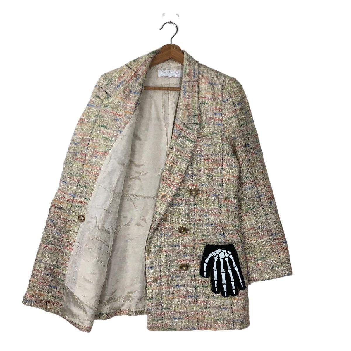 Japanese Brand VINTAGE TWEED JACKET ITALIAN MADE COUTURE BY CLARA DELLA Size US S / EU 44-46 / 1 - 8 Thumbnail