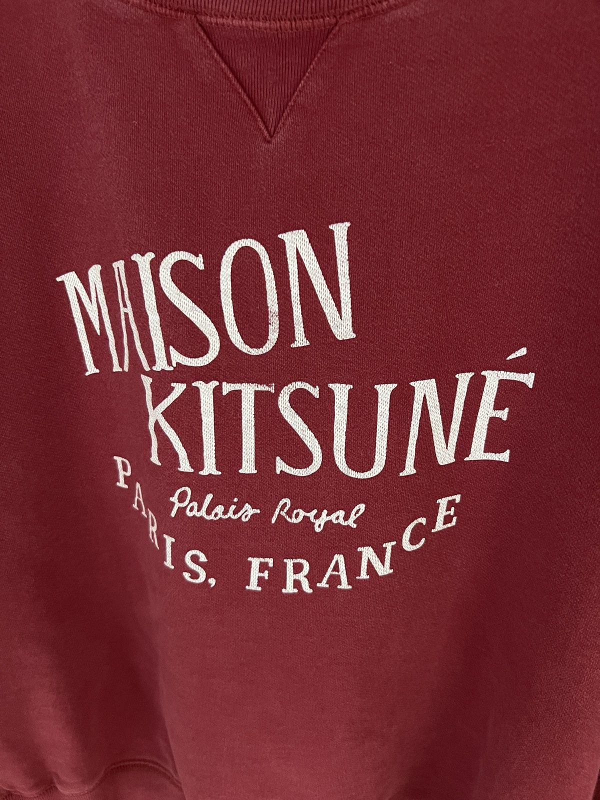 Maison Kitsune Maison Kitsune Burgundy Cotton Sweatshirt Size XL / US 12-14 / IT 48-50 - 3 Thumbnail