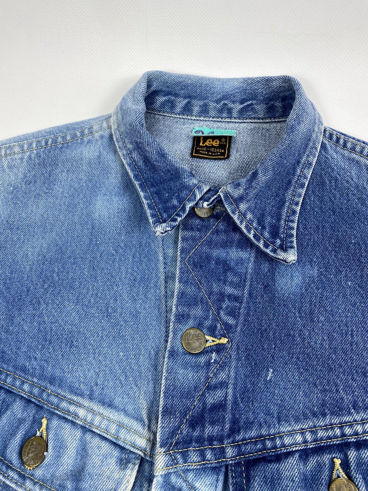 Lee 🔥LASTDROP🔥 90s Made In USA Lee Denim Jeans Trucker Jacket Size M / US 6-8 / IT 42-44 - 10 Thumbnail