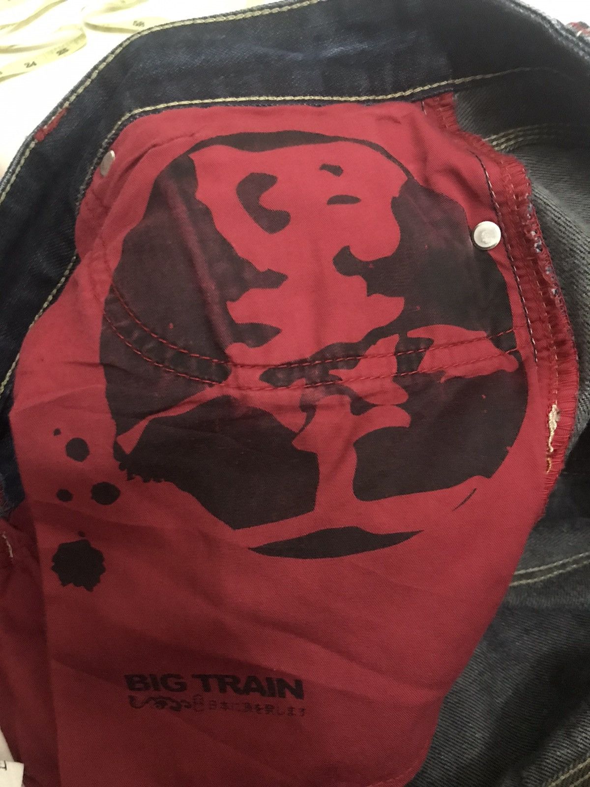 Karakuri Tamashii Japanese Brand Big Train Distressed Denim Sukajan Dragon Size US 35 - 8 Thumbnail