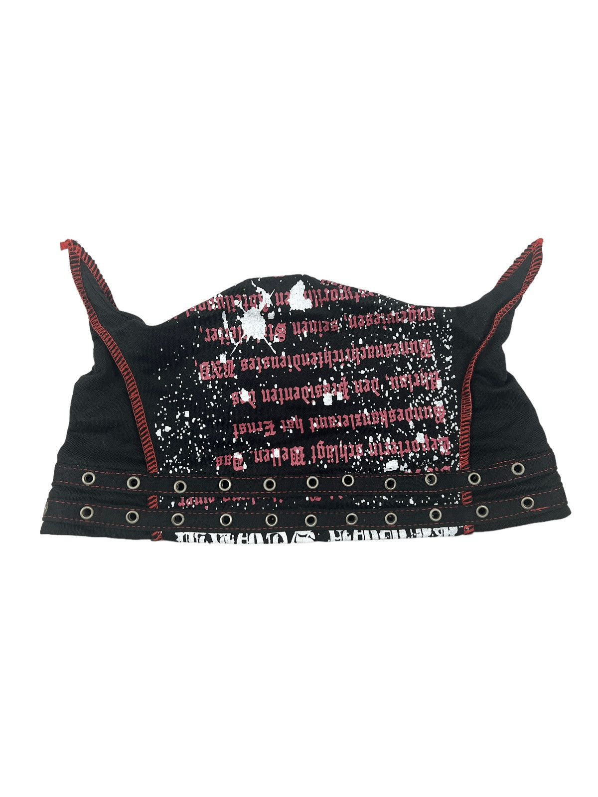 Japanese Brand Skull Anarcho Punk Poem Horn Beanie Size ONE SIZE - 10 Thumbnail