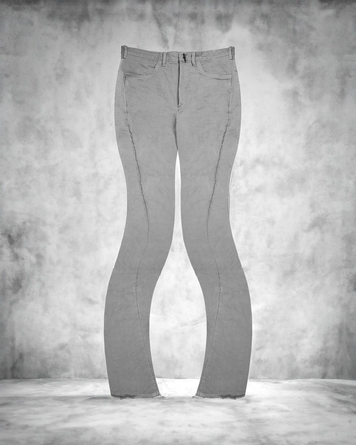 image of Carol Christian Poell Twisted Overlock Jeans - Aw06 “B-Side” in Grey, Men's (Size 30)