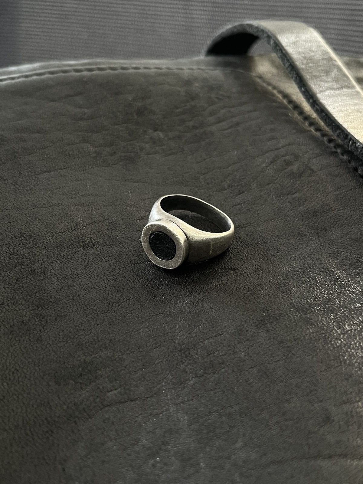 Guidi G-AN08 Silver Oval Kangaroo Leather Ring Size ONE SIZE - 1 Thumbnail