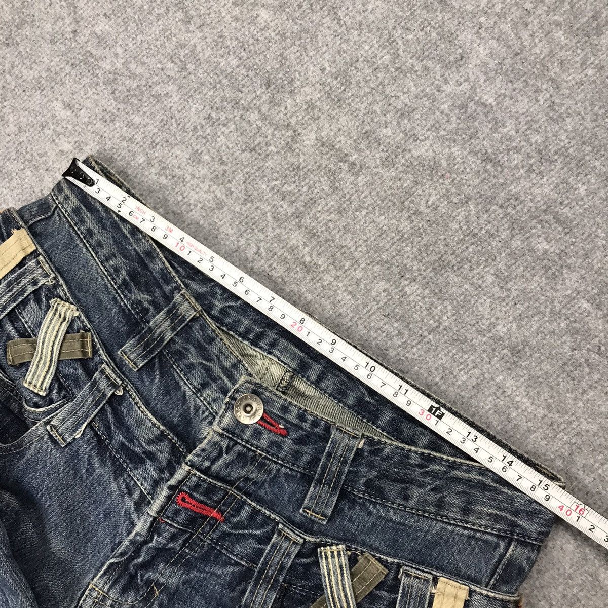 Japanese Brand DOUBLE WAIST DENIM JAPANESE STYLE DENIM PANTS Size US 31 - 18 Thumbnail