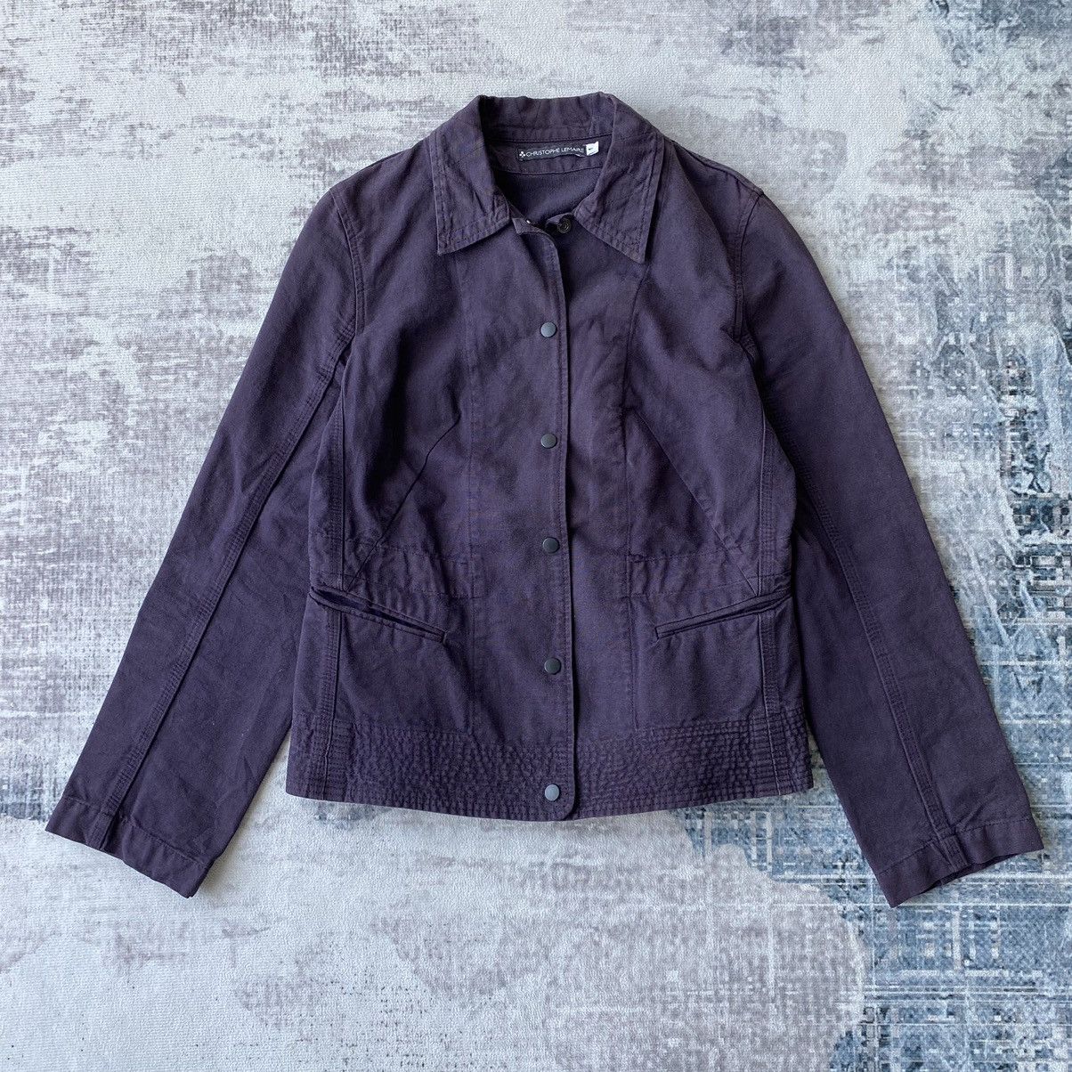 Christophe Lemaire × Lemaire Christophe Lemaire Purple Canvas Blazer Size S / US 4 / IT 40 - 1 Thumbnail