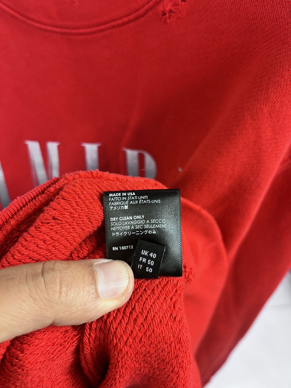 Amiri Oversized logo print distressed sweatshirt Size US L / EU 52-54 / 3 - 12 Thumbnail