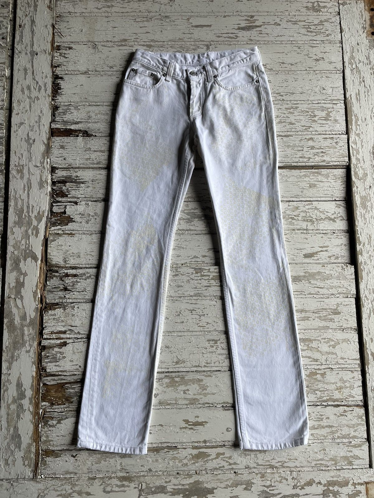 Vintage SS03 Rubber Tire Print White Denim Size 26 | Grailed