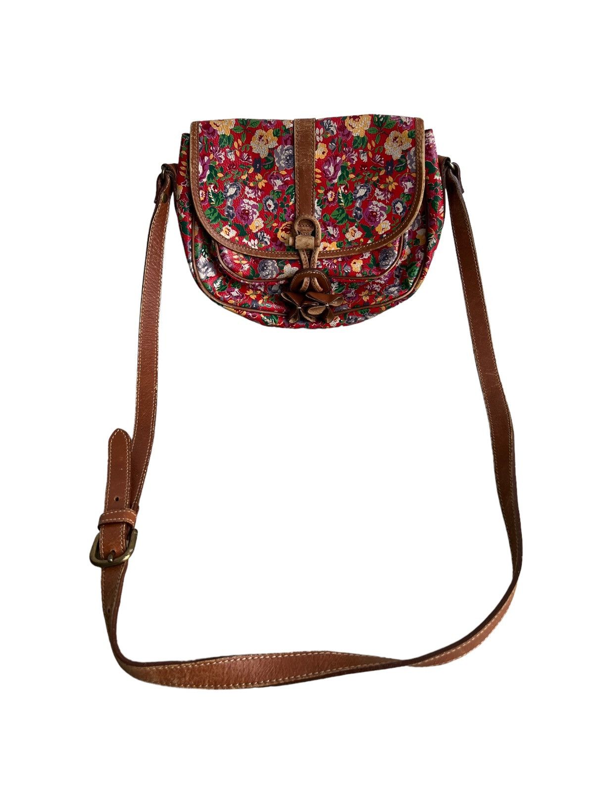 GRAIL🔥Iconic 90s Kenzo Floral Leather Crossbody Sling Bag