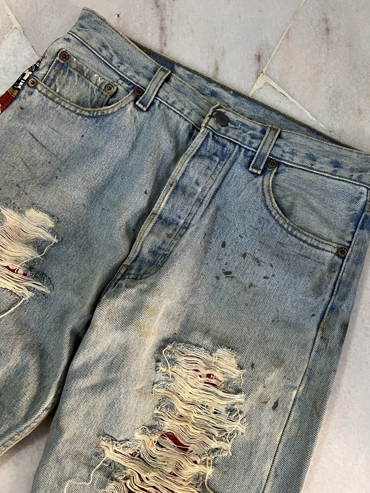 If Six Was Nine × Levi's LAST DROP 🔥Vintage 90’s Levis 501 Distressed Denim Jeans Size US 30 / EU 46 - 4 Thumbnail