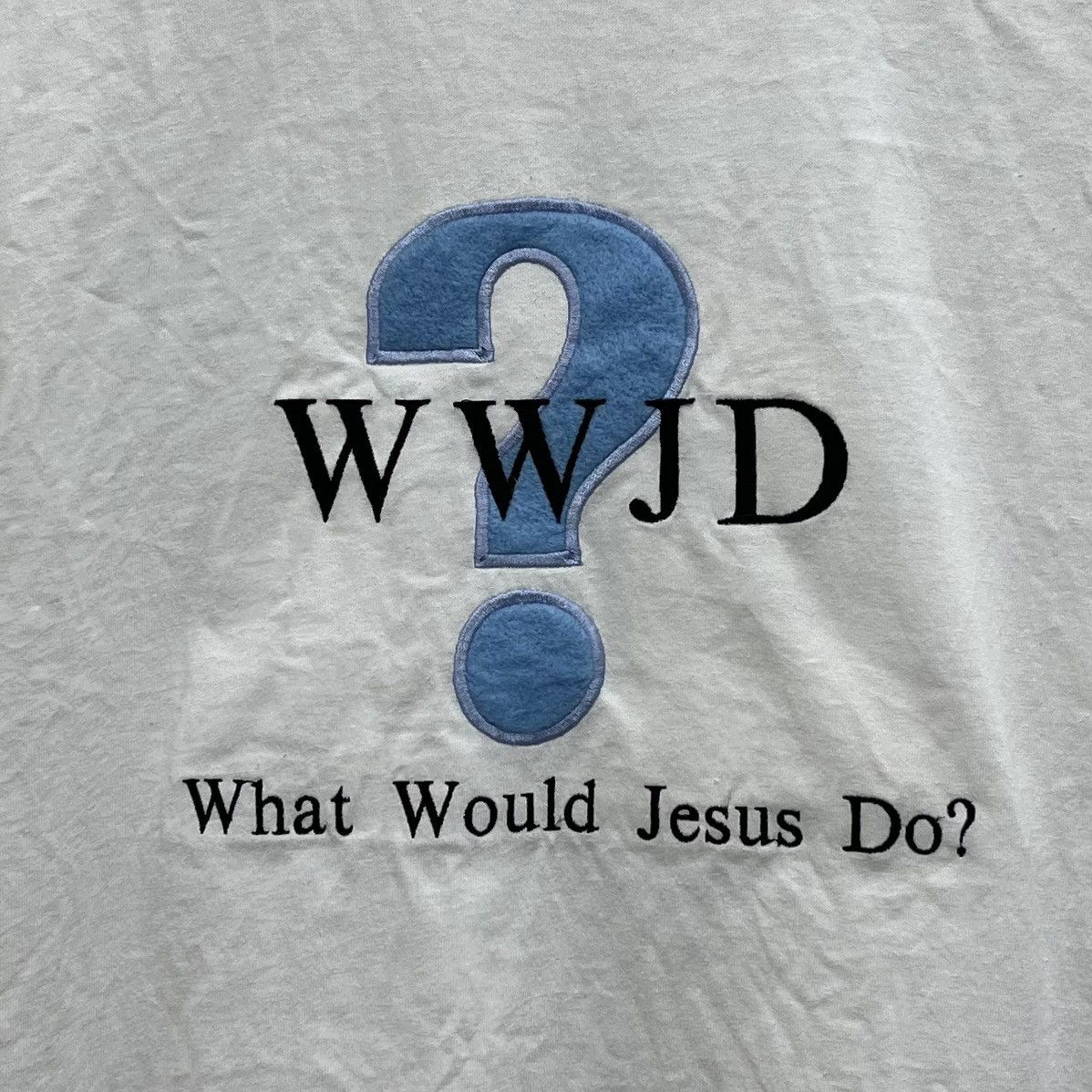 Vintage What Would Jesus Do? Embroidery Logo Vintage 90s T-Shirt Size US XL / EU 56 / 4 - 2 Thumbnail
