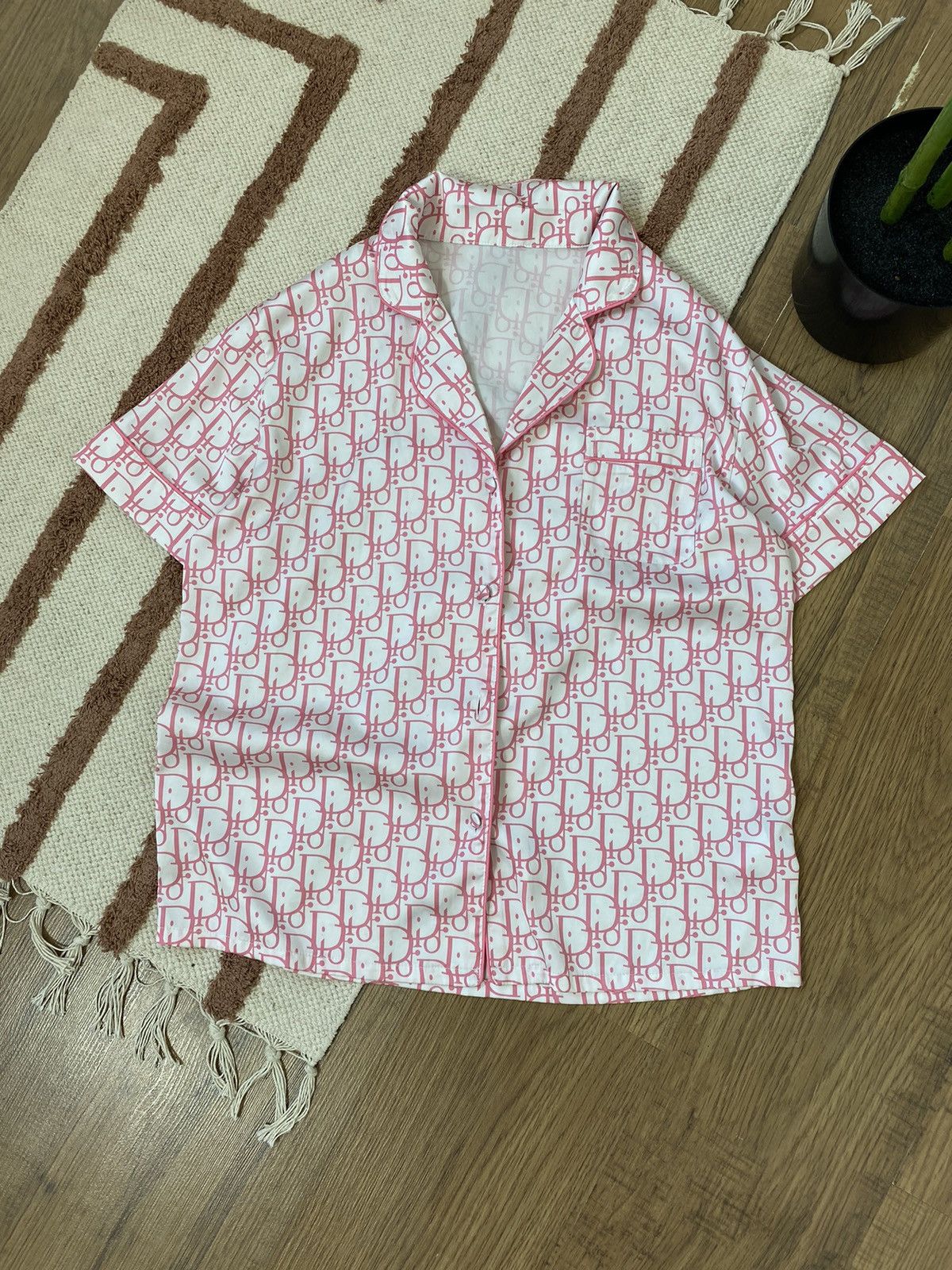 Vintage DIOR STYLE MONOGRAM SATIN PAJAMA Size M / US 6-8 / IT 42-44 - 2 Thumbnail