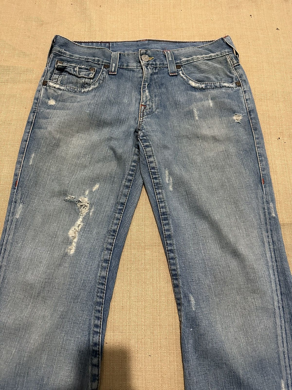 True Religion True Religion Joey Distressed Flared Jeans Size US 33 - 11 Thumbnail