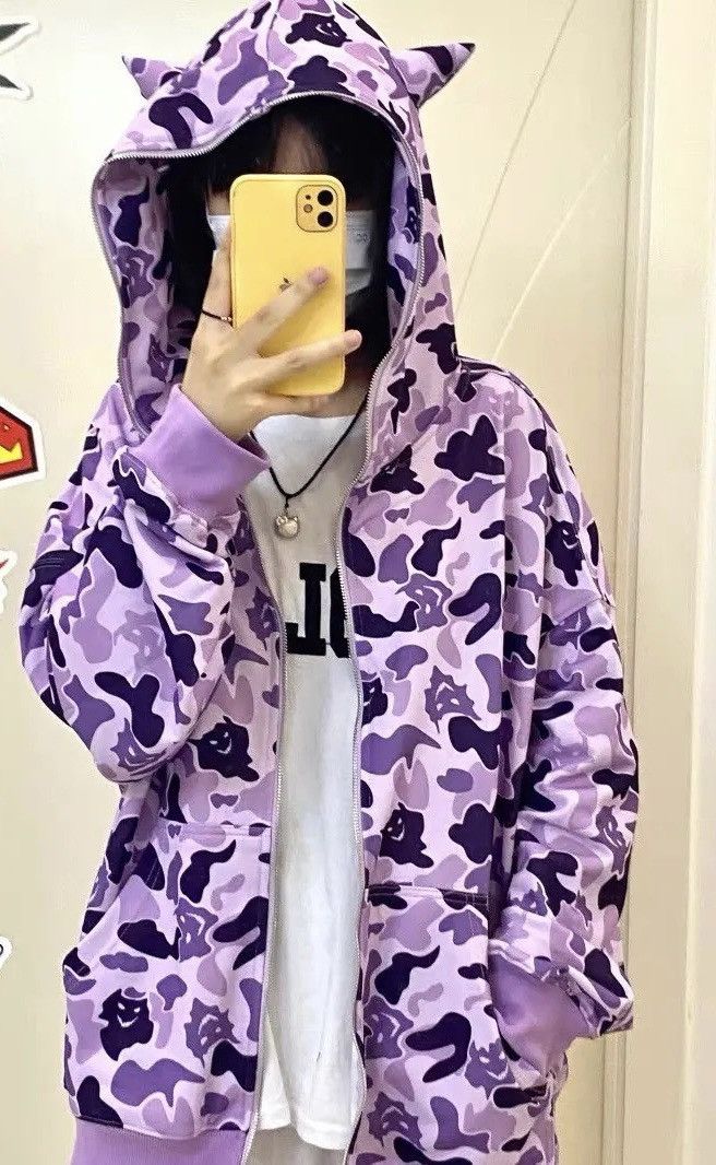 Unisex Full Zipper Camouflage Print Hooded