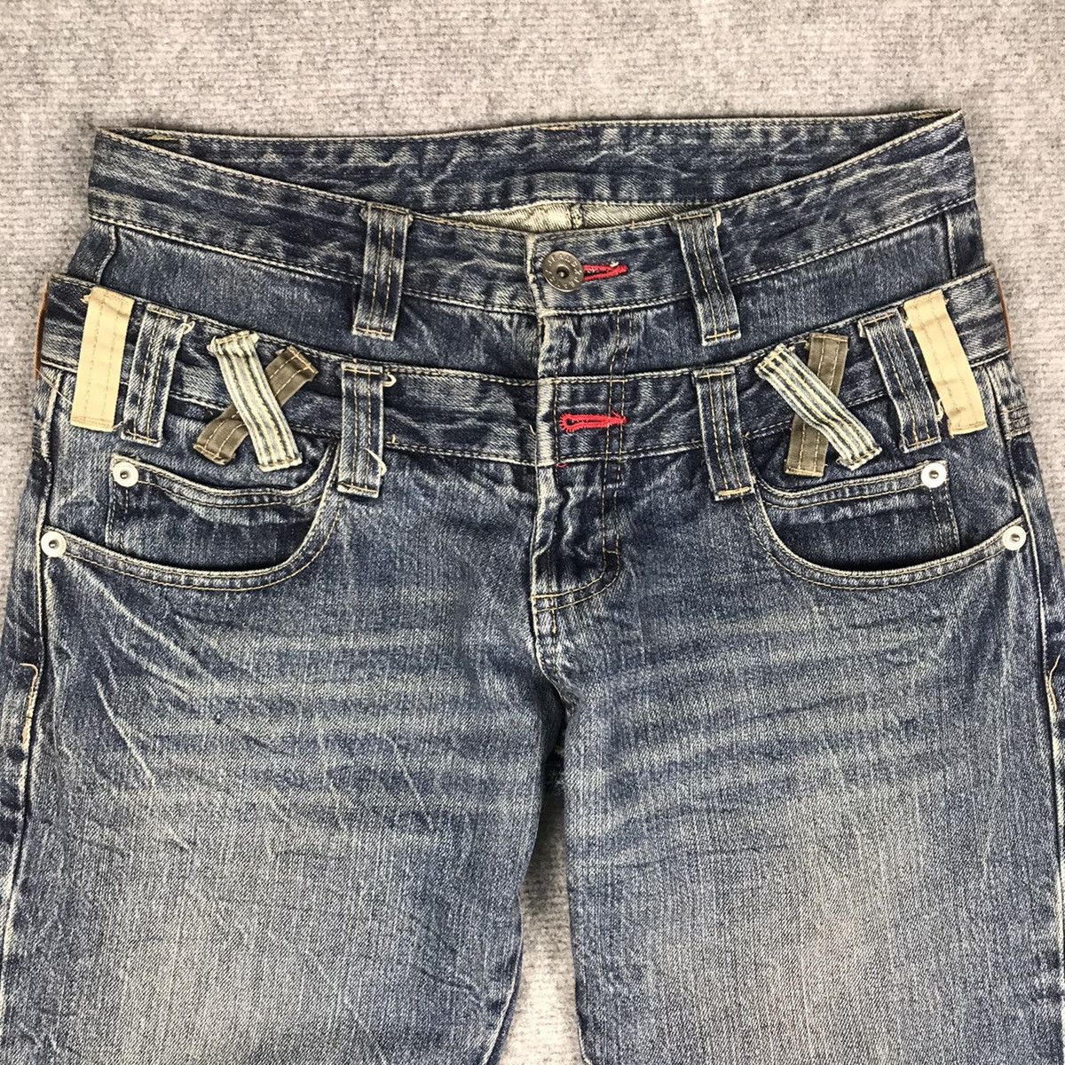 Japanese Brand DOUBLE WAIST DENIM JAPANESE STYLE DENIM PANTS Size US 31 - 7 Thumbnail