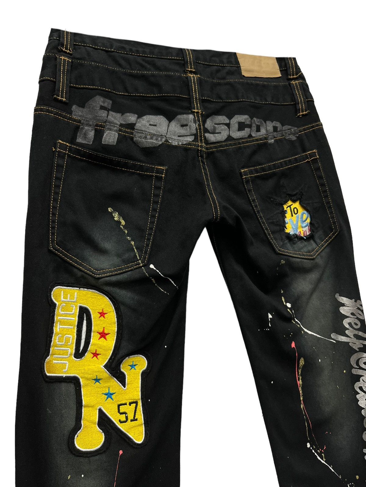 If Six Was Nine 🔥DOPE💥DAILY NEWS Japan Double Waist Splash Multi Patches Size US 32 / EU 48 - 9 Thumbnail