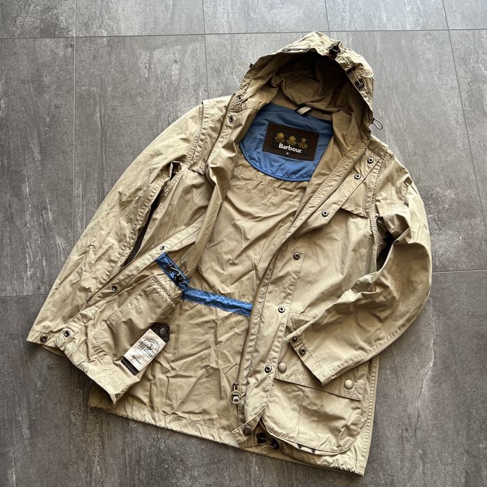 Barbour BARBOUR QUAYSIDE Hooded Durham Casual Greatcoat Beige Jacket ...