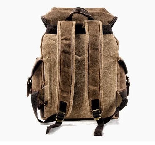Japanese Brand Unisex Vintage Waxed Canvas Backpack Size ONE SIZE - 5 Thumbnail