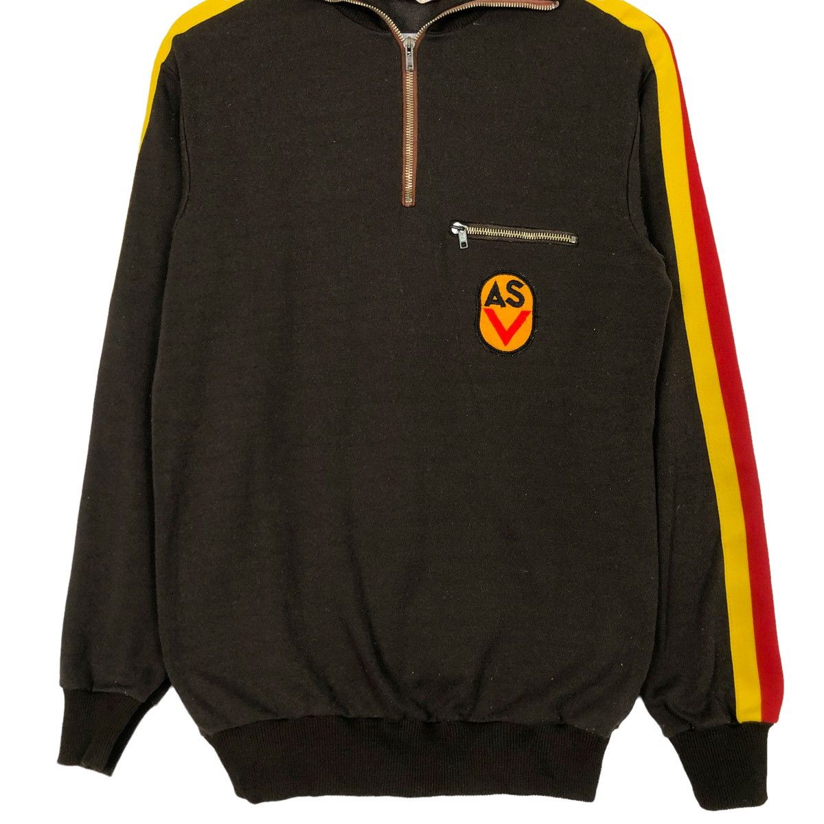 Vintage 🔥1973 ASV GERMAN TRAINER QUARTER ZIP PULLOVER SWEATER Size US M / EU 48-50 / 2 - 5 Thumbnail