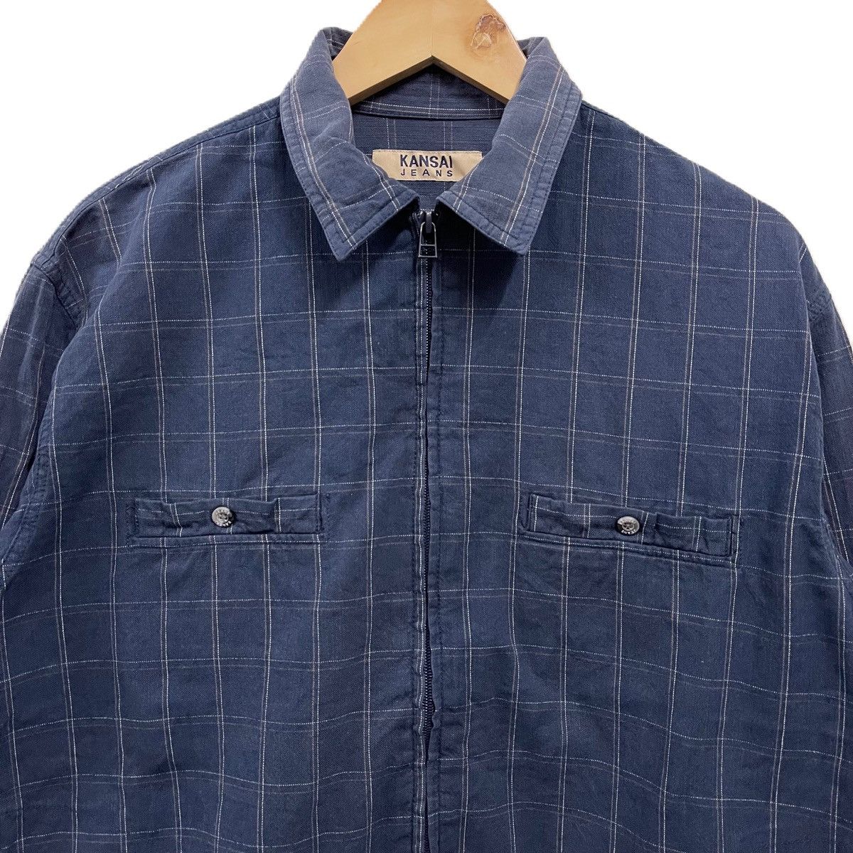 Kansai Yamamoto Vintage KANSAI JEANS plaid zipper jacket Size US L / EU 52-54 / 3 - 3 Thumbnail